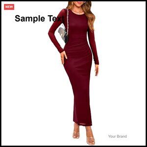 Long Sleeve Bodycon Maxi Dress Floral Print Ruched Party Club